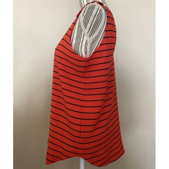 Banana Republic | red and black striped sleeveless top blouse - Picture 6 of 9